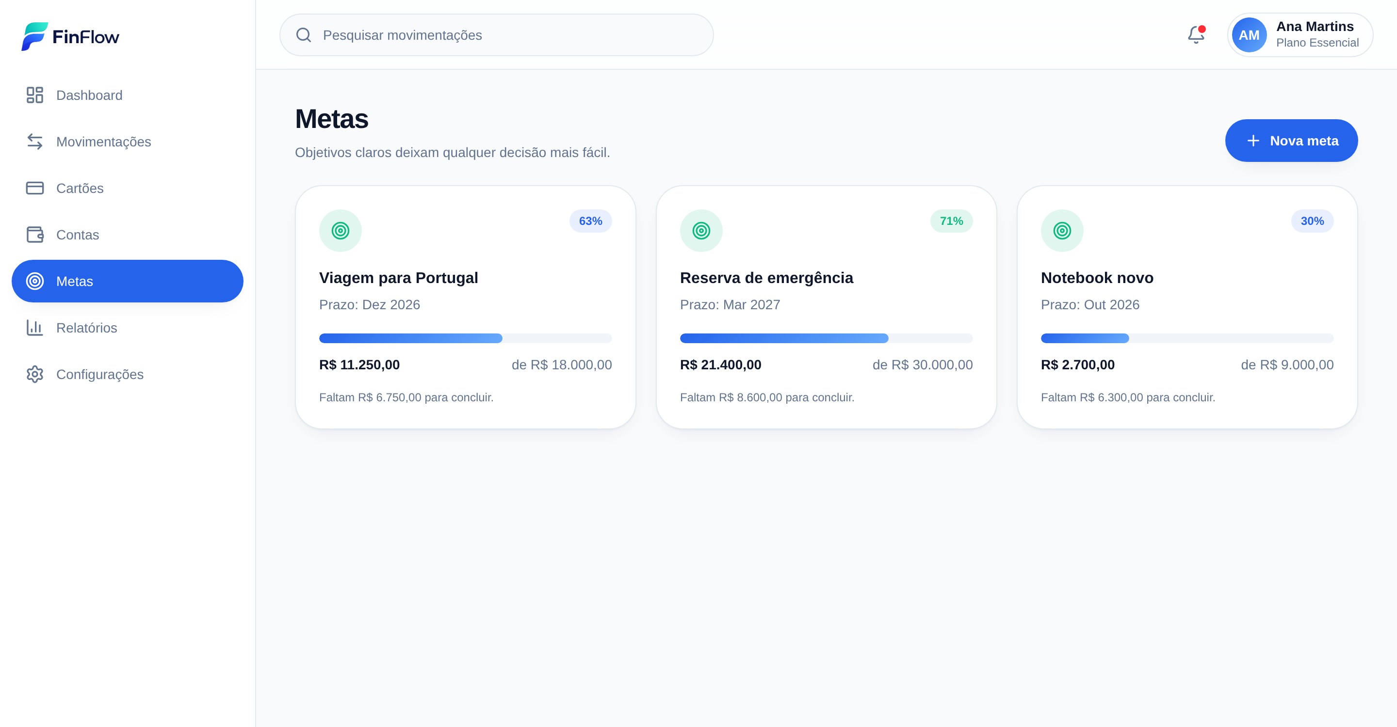 Acompanhe sua evolução todos os dias.
